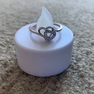 Size 8 | Double Heart Silver Ring
